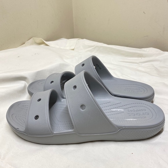 Crocs Iconic Comfort Light Grey Slide Sandals Men’s Size 13 - Picture 2 of 5